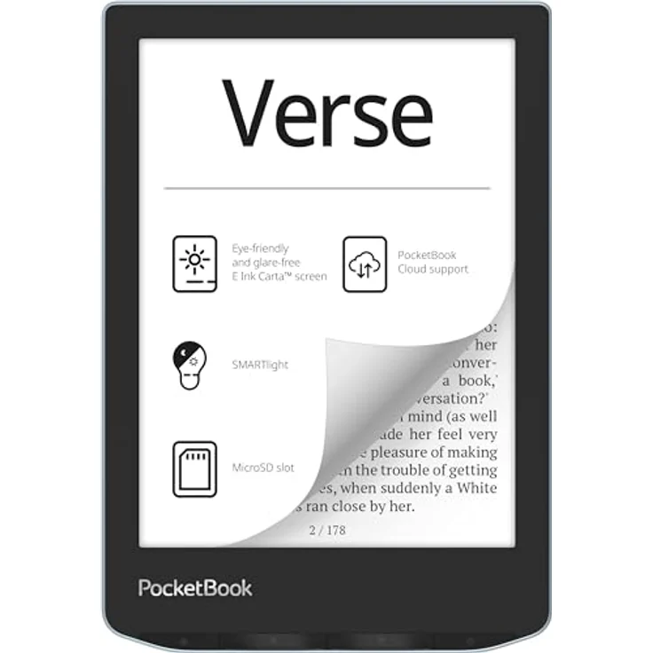 PocketBook e-Book Reader 'Verse' (deutsche Version) 8 GB Speicher (erweiterbar) 15,2 cm (6 Zoll) E-Ink Carta Display - Bright Blue – Bild 1