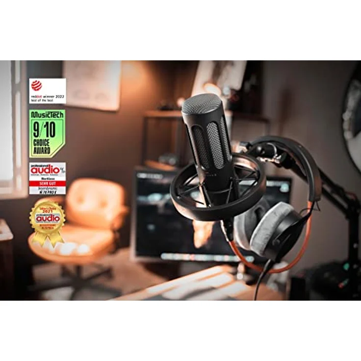 beyerdynamic M 70 PRO X Dynamisches Broadcast-Mikrofon für Streaming und Podcasting mit XLR-Anschluss inkl. Pop-Filter und Mikrofonspinne – Bild 3