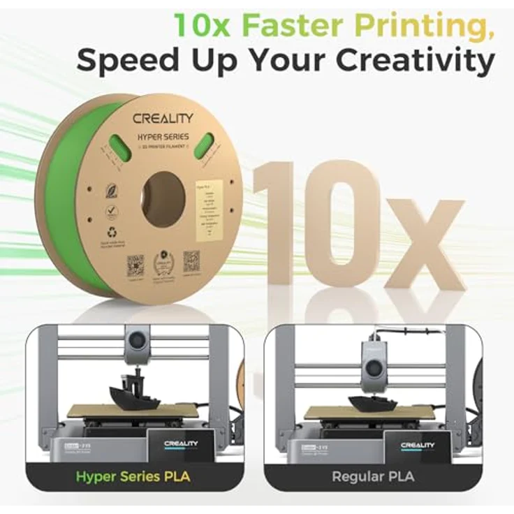 Creality Hyper PLA 3D Filament, 1.75 mm, 1000 g, hohe Zugfestigkeit und Zähigkeit, Grün – Bild 3