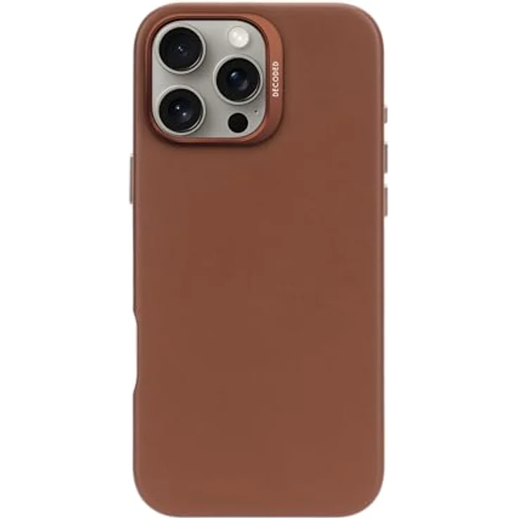 Decoded Lederhülle für iPhone 16 Pro Max, Echt ECCO Leder Hülle, MagSafe-kompatibel, Stoßfest, Braun – Bild 1