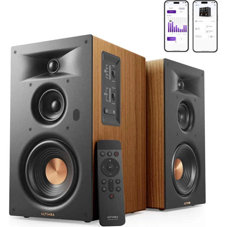 Ultimea Signature BS-30, Aktivlautsprecher 3-Wege Regallautsprecher mit HDMI ARC, 70W RMS, Bluetooth 6.0