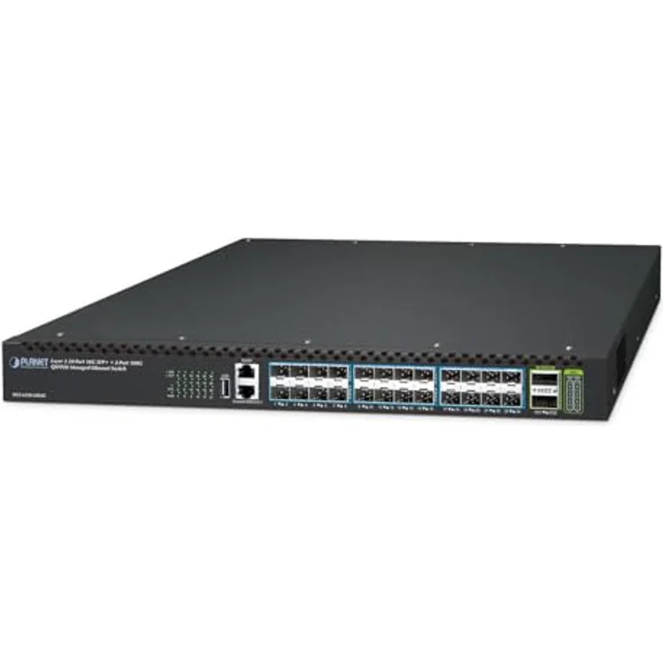 Planet 24-Port SFP+ Layer 3 Managed Switch XGS-6350-24X2C, 880 Gbit/s Switching-Kapazität, erweiterte MAC-Adressentabelle, Schwarz – Bild 2