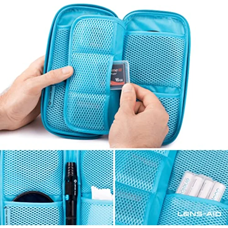 LENS-AID Filtertasche für Rundfilter mit Fächer für Filter bis 82mm, Aufbewahrungstasche für Polfilter, UV-Filter, Kamera Deckel etc. – Bild 5