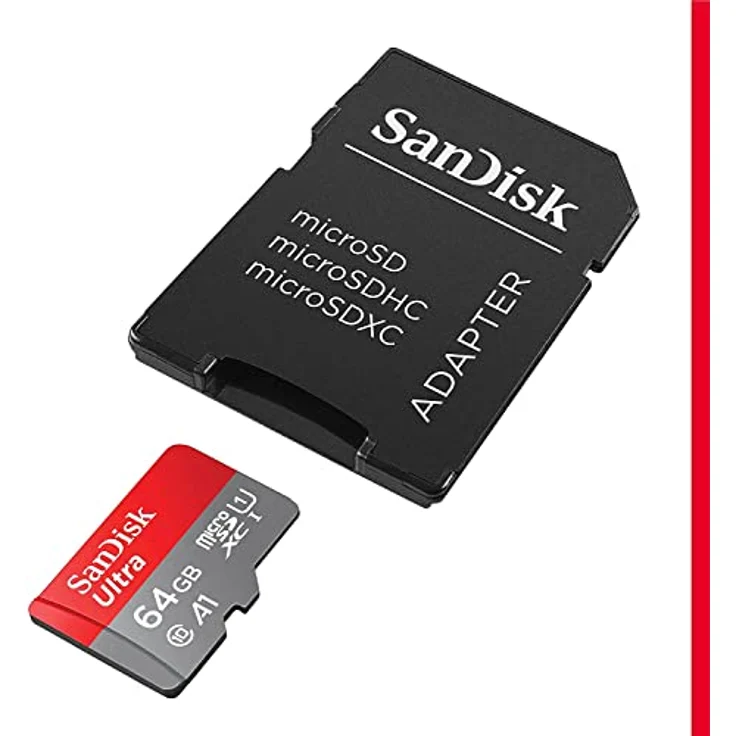 SanDisk Ultra microSDXC UHS-I-Speicherkarte 64 GB + SD-Adapter 2er-Pack (Für Smartphones und Tablets, A1, Class 10, U1, Full HD-Videos, bis zu 140 MB/s Lesegeschwindigkeit) – Bild 2