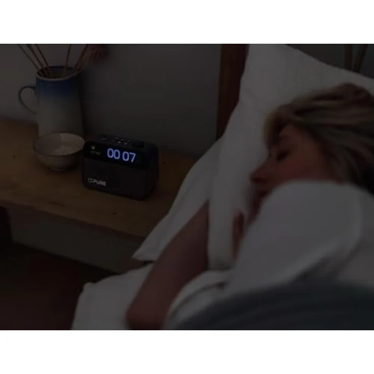 Pure Moment Radiowecker für Schlafzimmer & Büro (DAB+/FM Digital Radio, Bluetooth, White Noise Geräusche Einschlafhilfe, Wake Up Light Lichtwecker, Nachtlicht, Alarm, dimmbares Display) Schwarz – Bild 4