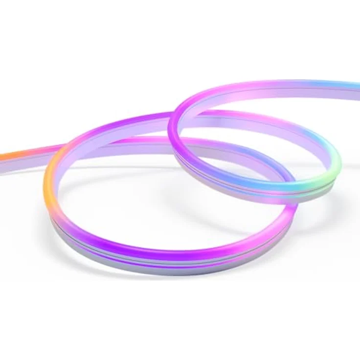 Govee Neon Rope Light 2, RGBIC Neon LED Strip 3m mit Form-Mapping, DIY Design, Funktioniert mit Matter, Alexa & Google Assistant, Neon LED Streifen für Schlafzimmer Gaming Wanddekoration, Weiß – Bild 1