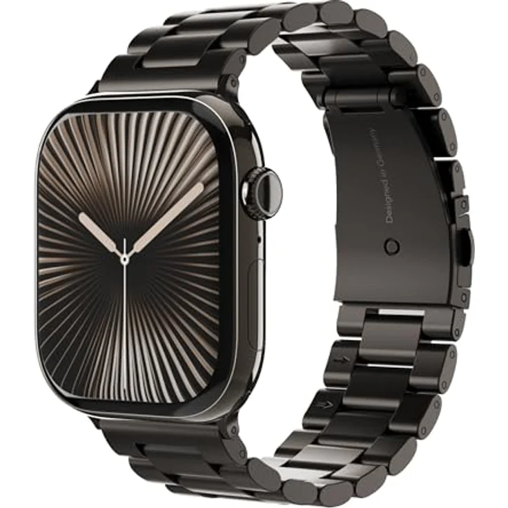 VONMÄHLEN Link Bracelet, Edelstahlarmband für Apple Watch in Granite Gray, 44 | 45 | 46 | 49mm, aus Titan Grad 2 mit elegantem Design und schneller Anpassungsmöglichkeit – Bild 1
