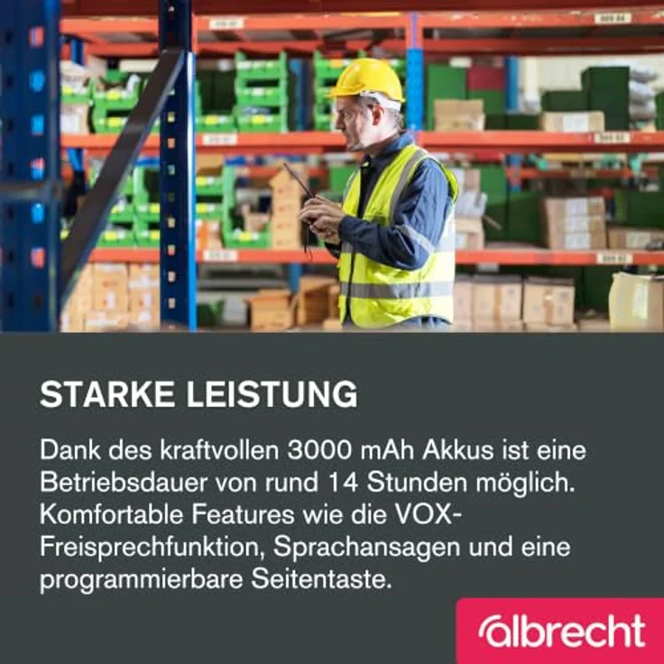 Albrecht Tectalk 4 Team 29812, PMR-Funkgerät 4er Set mit 16 Kanälen, IP55 Schutz und 10 km Reichweite – Bild 3