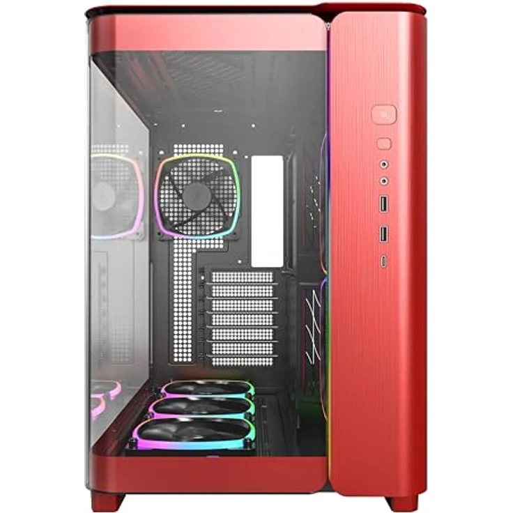 Montech King 95 Pro (Mini ITX, mATX, ATX), PC Gehäuse, Rot – Bild 8