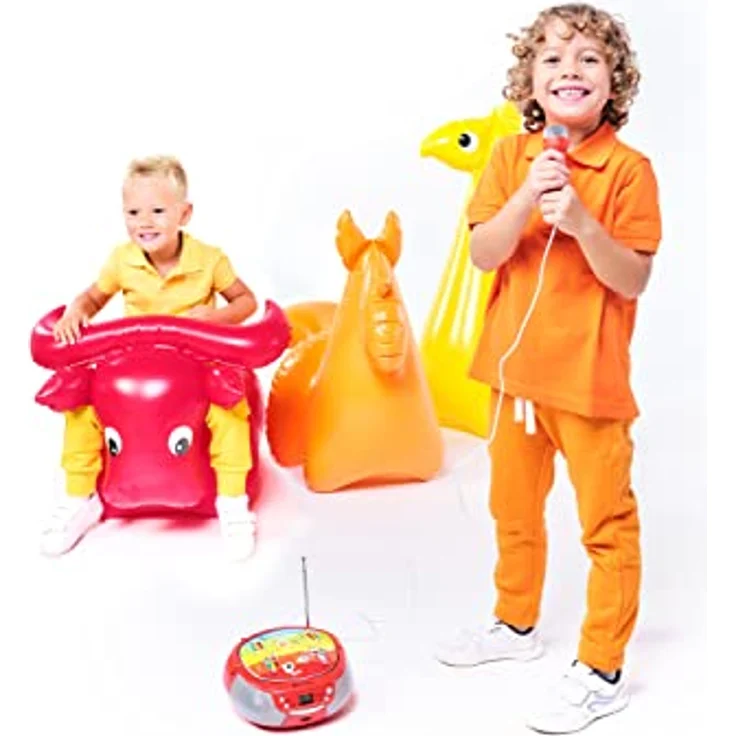 GoGEN Déco Spieler, CD-Radiorecorder für Kinder mit Bluetooth, Karaoke-Funktion, FM-Tuner, USB und Mikrofon, blau – Bild 4