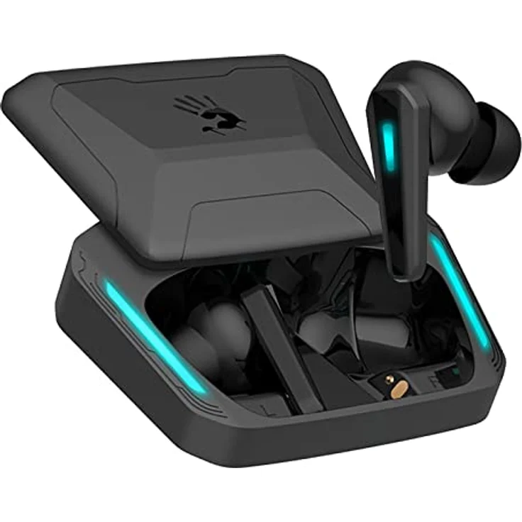 A4Tech 47456 Bloody TWS M70, kabellose In-Ear Kopfhörer mit aktiver Geräuschunterdrückung, 6h Akkulaufzeit, Bluetooth 5.2, Schwarz/Blau – Bild 1