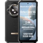 blackview BL9000 Smartphone (6.78 Zoll, 50 MP Kamera, 5G MediaTek Dimensity 8020, NFC/Face ID/GPS/IP69K)