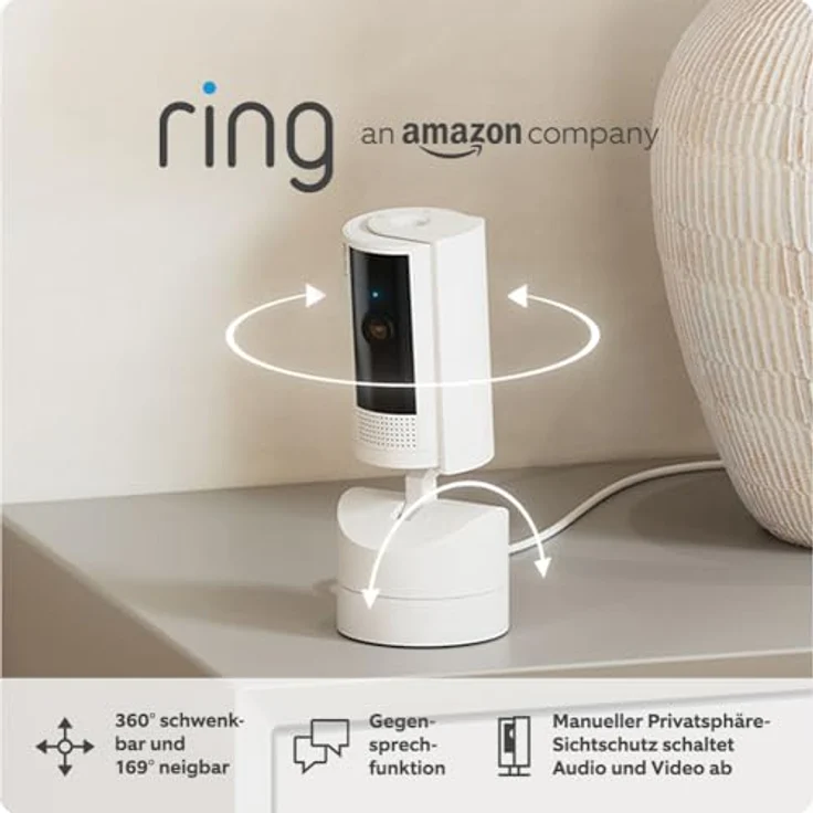 Ring Pan-Tilt Indoor Camera Überwachungskamera (Innenbereich) - 360°-Ansicht, 169° Neigungsfunktion – Bild 6