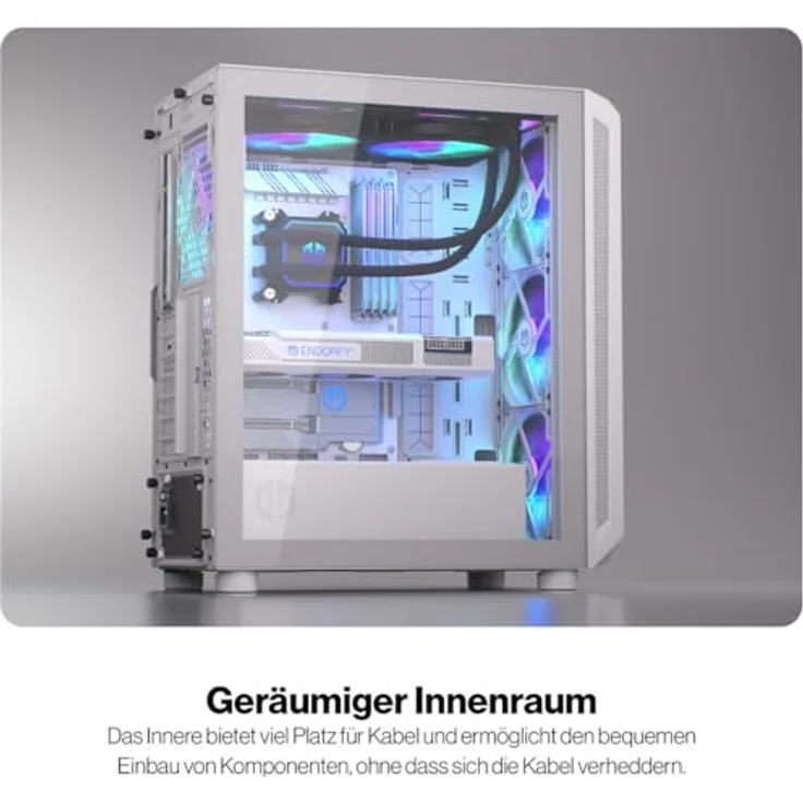 ENDORFY Arx 500 ARGB, Weißes Midi Tower PC-Gehäuse mit 4 ARGB-Lüftern und gehärtetem Glasfenster – Bild 4