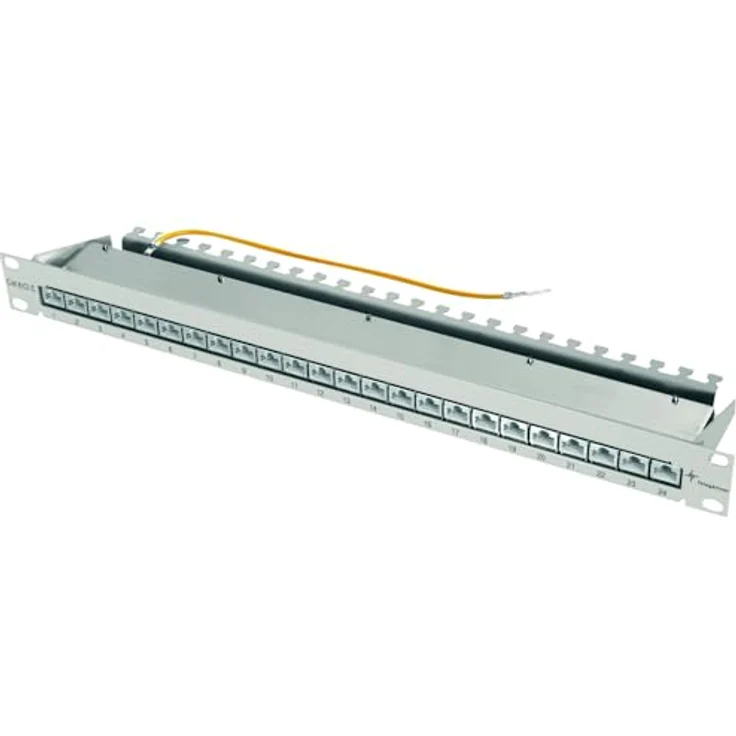 Telegärtner 100007018 24 Port Netzwerk-Patchpanel, CAT 6a, lichtgrau (RAL 7035), geschirmt, 19 Zoll, 1 HE – Bild 2