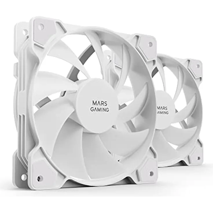 MARSGAMING Mars Gaming MF-PROX2 Weiß, Kit 2 120mm Lüfter, Anti-Vibrationssystem, Ultra-leise, Dualer Anschluss 3PIN + 4PIN