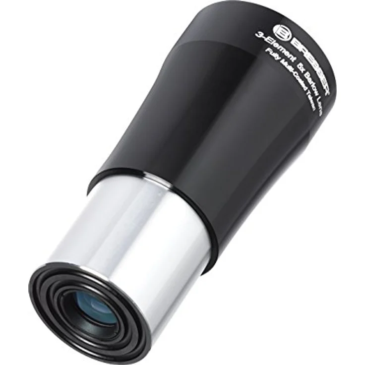 Bresser Teleskop Barlow Linse (5-fach (31,7mm 1.25 Zoll) zur Verfünffachung der Brennweite eines Teleskopes, mit vollvergüteter 3-linsiger Optik) – Bild 3