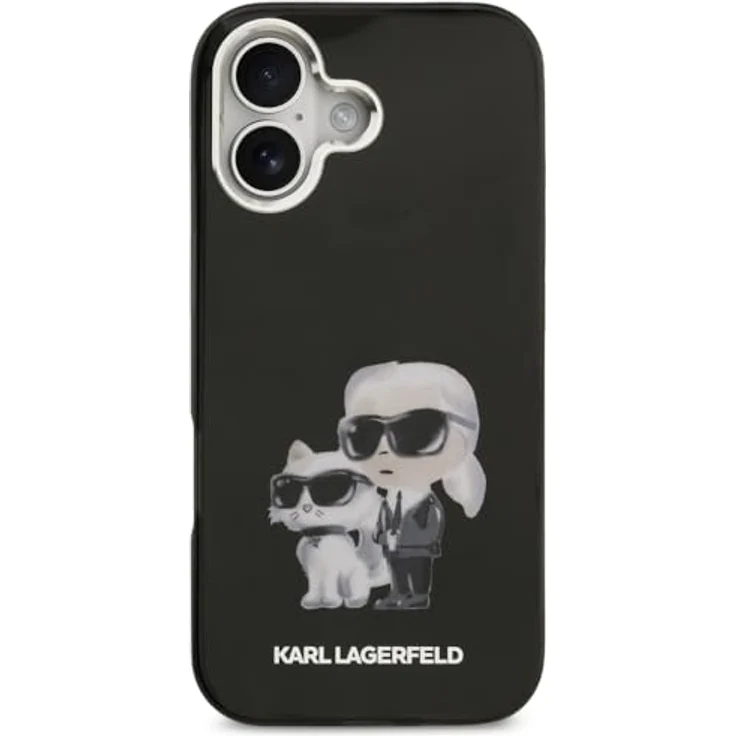 CG MOBILE Karl Lagerfeld IML Aquarelle Choupette & Logo Schutzhülle für iPhone 17, kompatibel mit MagSafe, schwarz – Bild 3