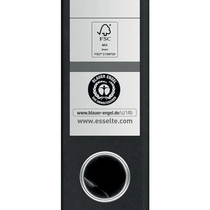 ESSELTE Aktenordner Ordner No.1 klimaneutral Papier A4 50mm weiß, 100% recycelbar, mit Hebelmechanik und FSC-Zertifizierung – Bild 5