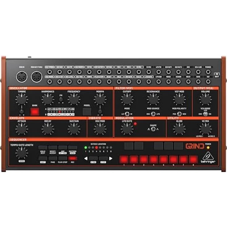 Behringer Grind, Hybrid Synthesizer mit 24 Synthese-Algorithmen, analogem 24dB Filter und 32-Schritt Stepsequencer – Bild 2