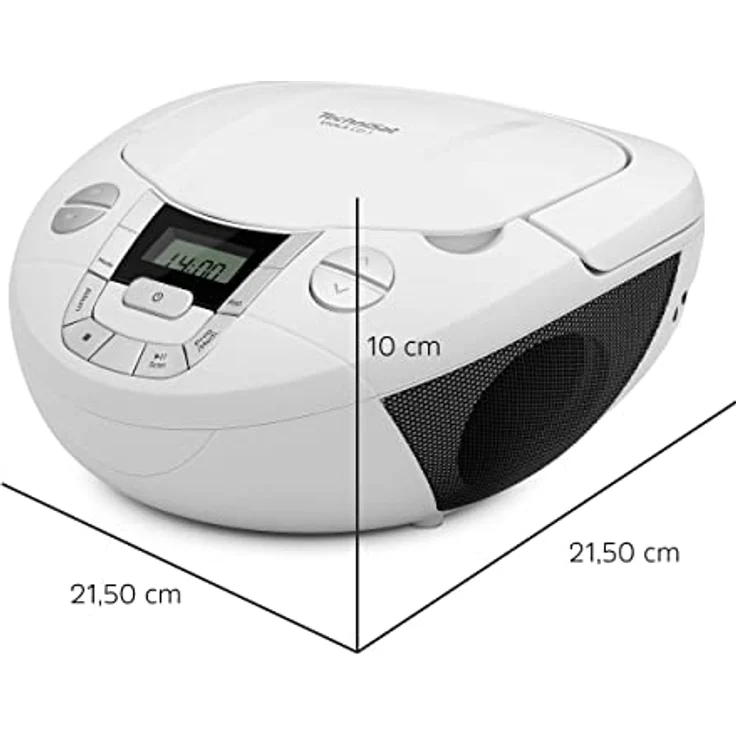 TechniSat Viola CD-1 - tragbarer Stereo CD-Player, Boombox mit Tragegriff (Netz- und Batteriebetrieb, UKW, Bluetooth, 2 x 1 Watt) – Bild 9