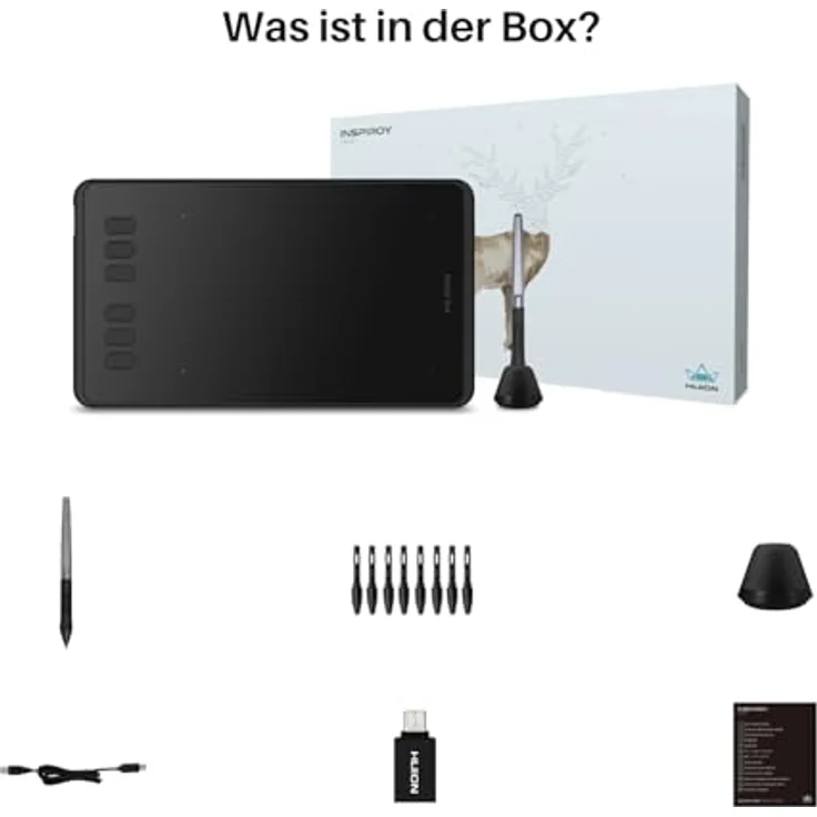 HUION Inspiroy H640P Grafiktablett, 6 programmierbare Tasten, batterieloser Stift, 8192 Druckstufen – Bild 8