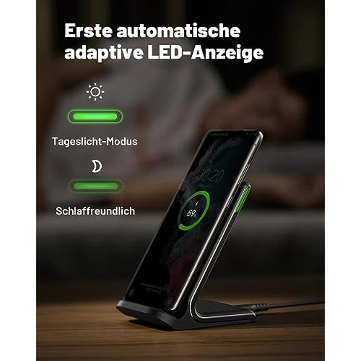 INIU Wireless Charger Stand, 15W Induktive Ladestation Schnelles Kabelloses Ladegerät Handy Ständer handyhalterung für iPhone 14 13 12 Pro Mini Max Xr Xs Samsung Galaxy S23 S22 S21 S20 Google Pixel LG – Bild 3