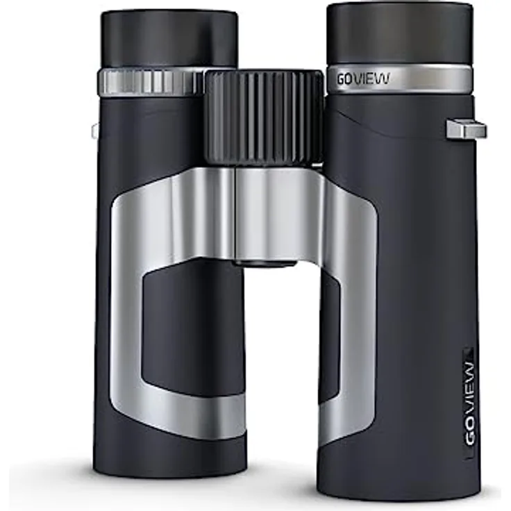 GoView ZOOMR 10x34 kompaktes, portables Fernglas mit 10-Fach Zoom und Magnesiumgehäuse, Phantom Schwarz