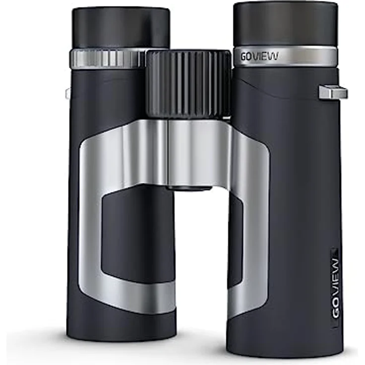 GoView ZOOMR 10x34 kompaktes, portables Fernglas mit 10-Fach Zoom und Magnesiumgehäuse, Phantom Schwarz – Bild 1