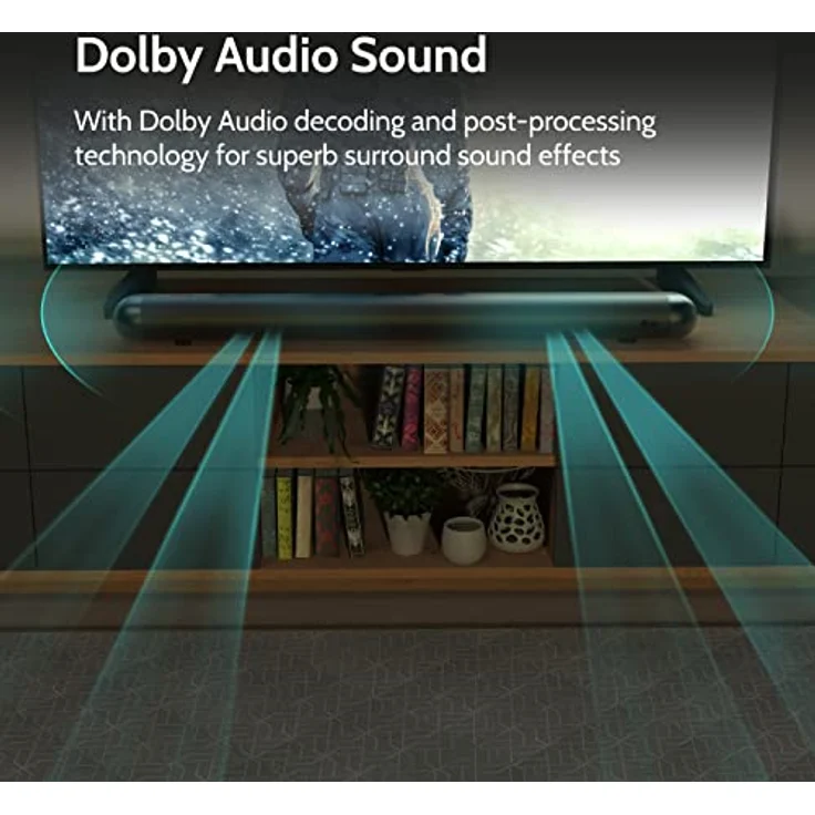 i-box Sonoro Soundbar mit Dolby Surround Sound, Bluetooth 5.0, HDMI ARC, AUX, und USB für TV, Heimkino, Musik und Filme, Schwarz – Bild 2