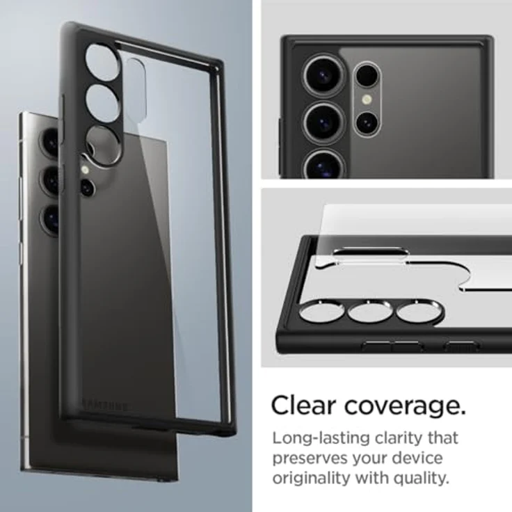 Spigen Ultra Hybrid Hülle Kompatibel mit Samsung Galaxy S24 Ultra -Schwarz, Schutzhülle mit PC Platte, TPU-Rahmen und Air Cushion Technologie – Bild 4