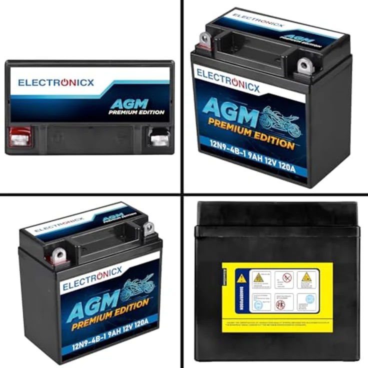 Electronicx AGM-12N9-4B-1, AGM Motorradbatterie 9Ah 12V, wartungsfrei, rüttelfest, auslaufsicher für Motorrad, Roller und Quad – Bild 9