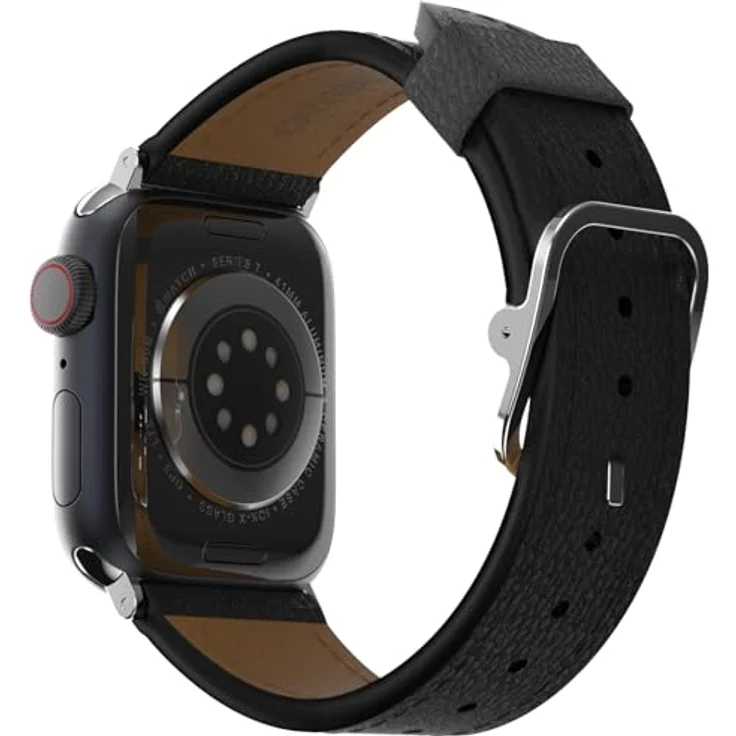 OtterBox Symmetry Cactus Leather Watch Band für Apple Watch 9/8/7 41mm (Veganes Leder), Uhrenarmband, Schwarz – Bild 4