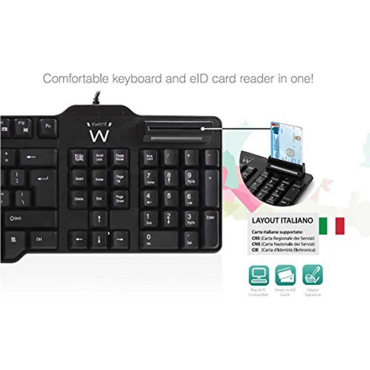 Ewent EW3251 USB-Tastatur, Englisch, Italienisch, Schwarz – Tastaturen (Standard, kabelgebunden, USB, mechanische Tastatur, Schwarz) – Bild 4