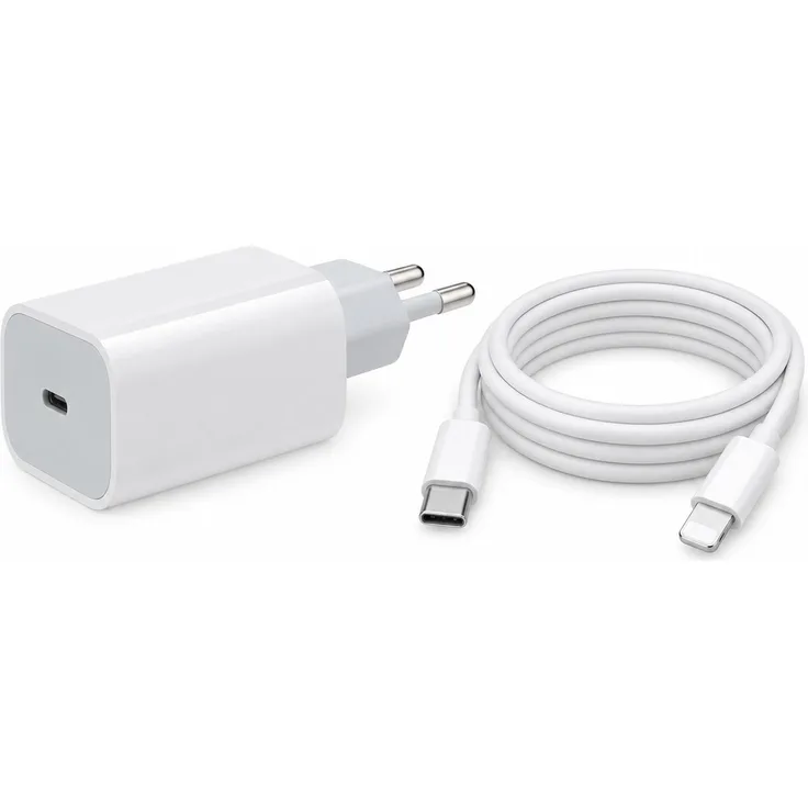 Ventarent 20 W USB-C Ladeset für iPhone 14, inkl. 1 m Lightning-Kabel, Schnellladung, Weiß