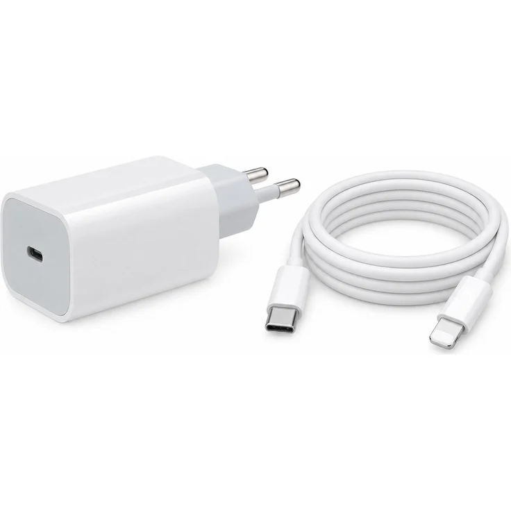 Ventarent 20 W USB-C Ladeset für iPhone 14, inkl. 1 m Lightning-Kabel, Schnellladung, Weiß
