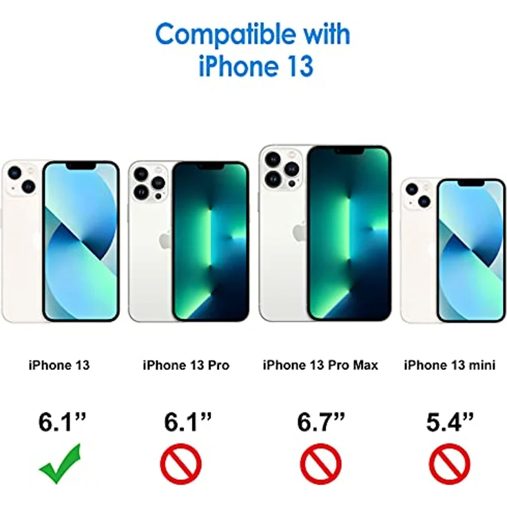 JETech Hülle für iPhone 13, Anti-Vergilbung, durchsichtig und kratzfest, maßgeschneidert mit Stoßdämpfung – Bild 2