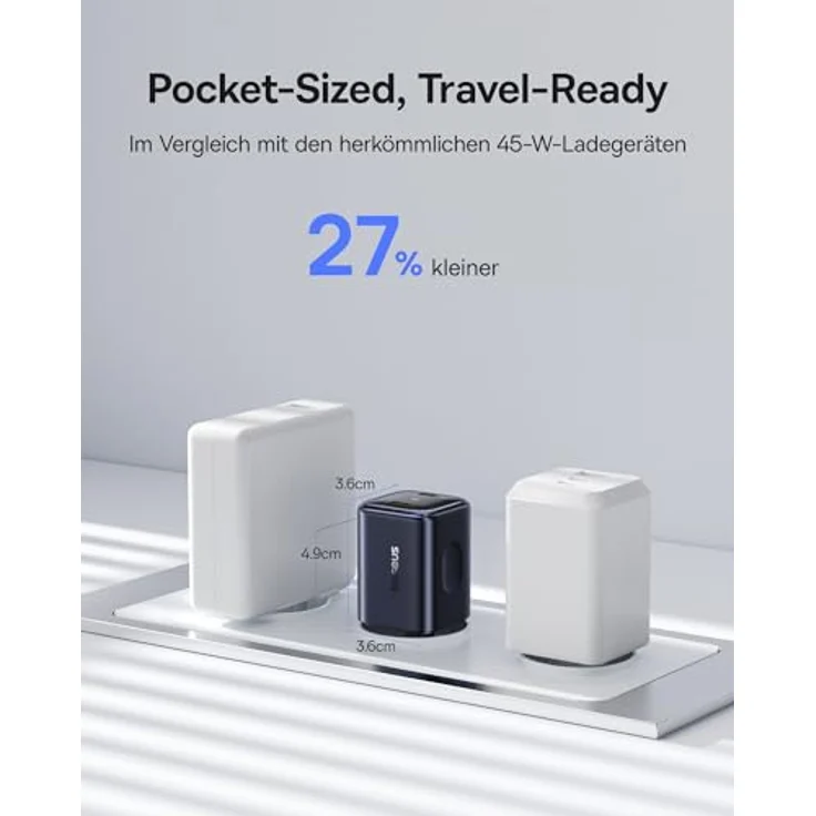 Baseus PicoGo II 45W USB C Ladegerät, 2-Port PD 3.0 PPS Schnellladegerät für iPhone 17/17 Pro Max/16-12, Galaxy S25 Ultra, iPad Pro/Air, mit kompakter Bauweise und sicherem Laden – Bild 4