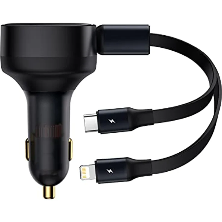 Baseus Enjoyment Kfz-Ladegerät mit Kabel USB-C + Lightning 3A, 30W (schwarz) – Bild 1