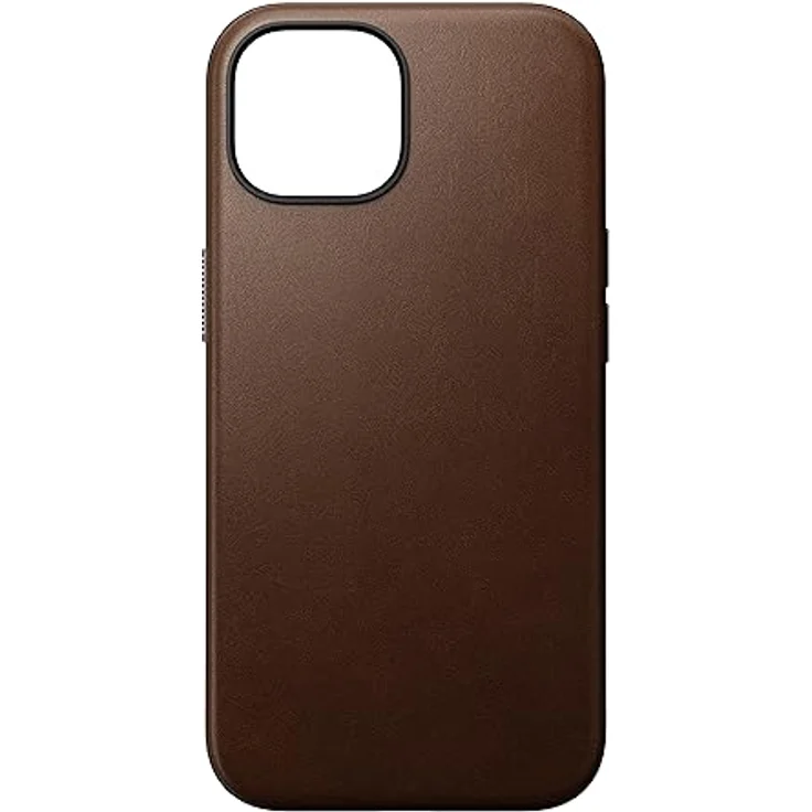 NOMAD Modern Leather Case | für iPhone 15 | Schutzhülle aus Polycarbonat und hochwertigem Echtleder | MagSafe-kompatibel | Brown – Bild 1