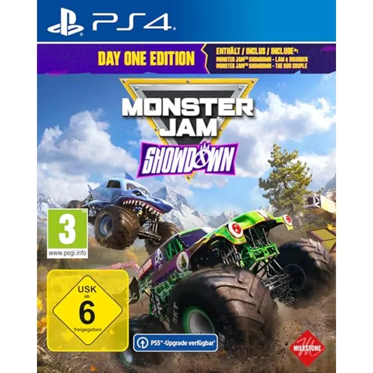 MILESTONE Monster Jam Showdown Day One Edition (Playstation 4) mit Law & Disorder Pack und The Odd Couple Pack DLC, Rennspiel mit über 140 einzigartigen Truck-Versionen - Preisvergleich