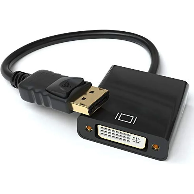 JAMEGA DisplayPort auf DVI Adapter, vergoldeter DP zu DVI-D Konverter, Full HD 1080p, kompatibel mit PC, Monitor, Fernseher, Beamer, Projektor – Bild 1