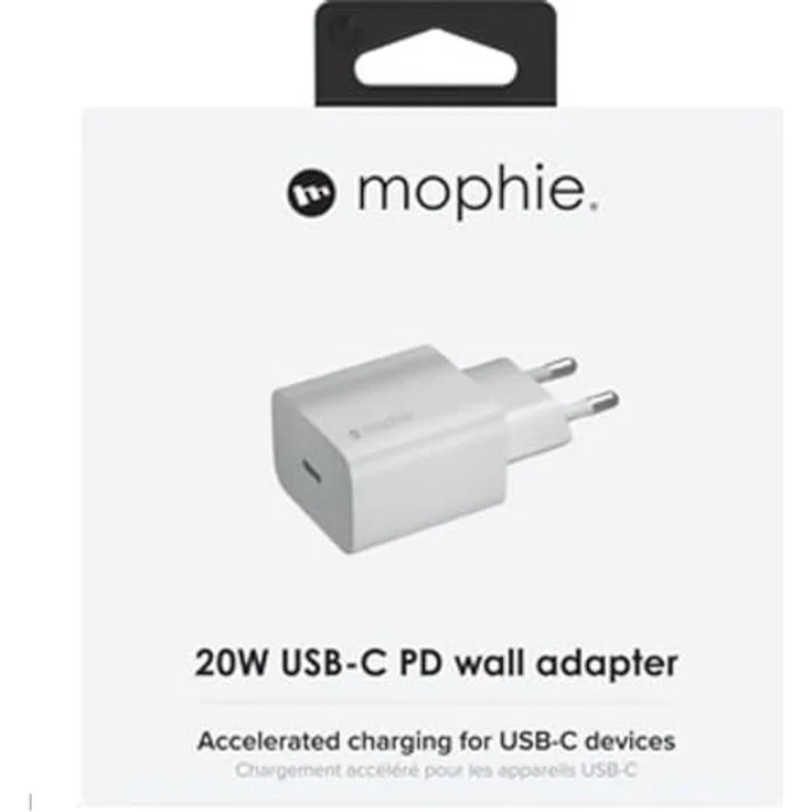 ZAGG mophie Wandadapter, USB-C, 20 W, Schnellladung, Region Europa, Schwarz – Bild 3