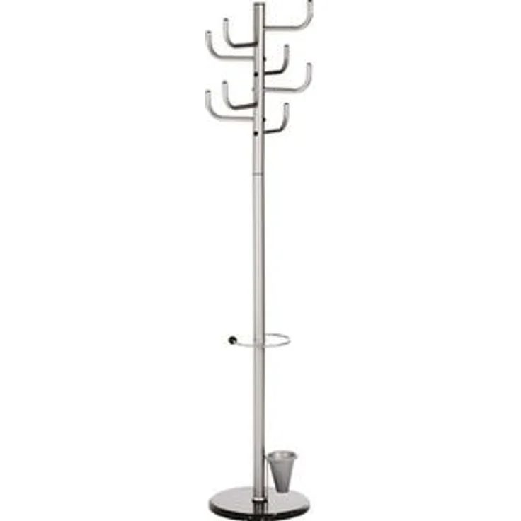 Alco Garderobenständer 2802, silber, mit 8 Haken, aus Metall, 172 x 40cm