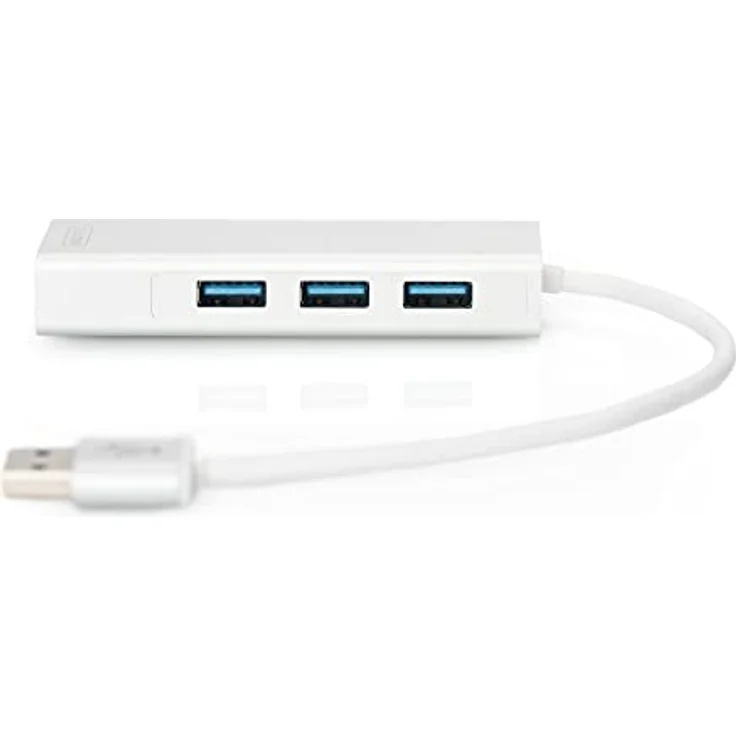 DIGITUS USB-Hub - 3 Ports - RJ45 Ethernet-Anschluss - Super-Speed USB 3.0 - 5 GBit-s - Gigabit LAN - Aluminium-Gehäuse – Bild 6