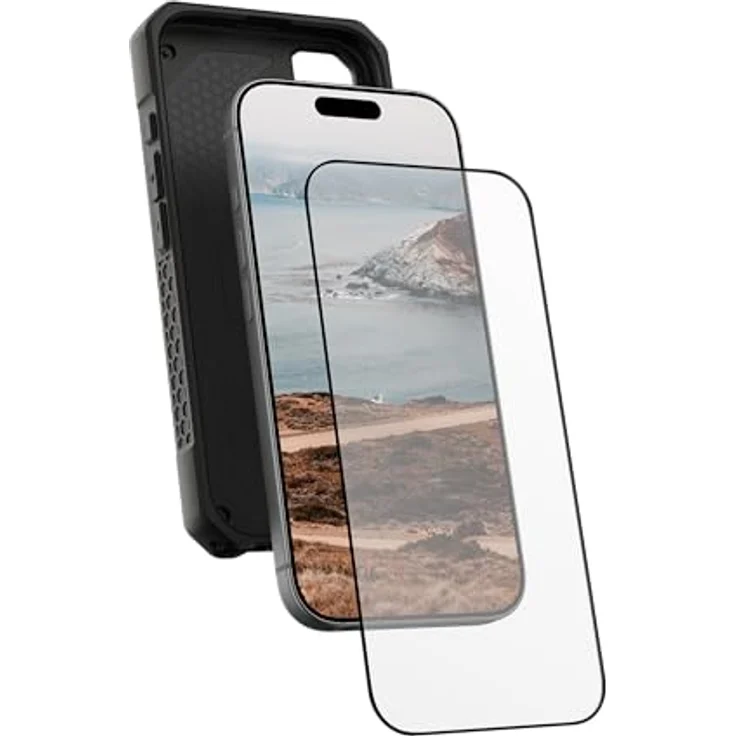 URBAN ARMOR GEAR UAG Displayschutzfolie für iPhone 17, gehärtetes Glas, HD-klar, Anti-Fingerabdruck, bruchsicher, transparenter schwarzer Rand – Bild 5