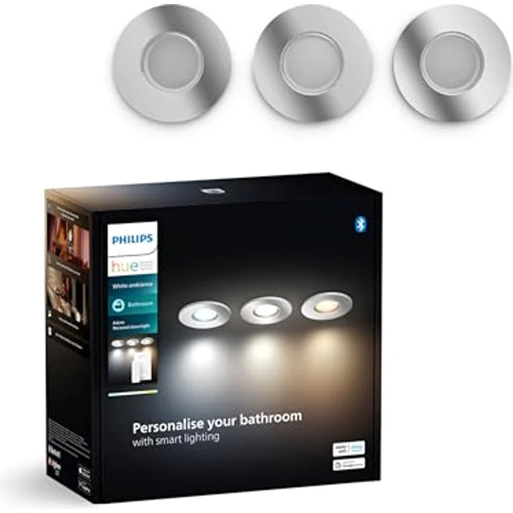 Philips Hue Adore recessed chrome 3x5W 230V, Smarte Deckenbeleuchtung mit flexibler Lichtsteuerung – Bild 2