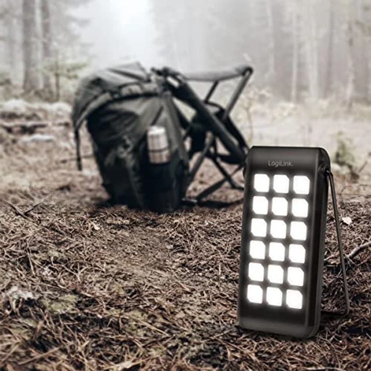 LogiLink PA0273 - Solar Powerbank 10.000 mAh mit Taschenlampe, 1x USB-A QC (QuickCharge 3.0) & 1x USB-C PD (PowerDelivery), IP44 Schutzklasse, Schwarz – Bild 3