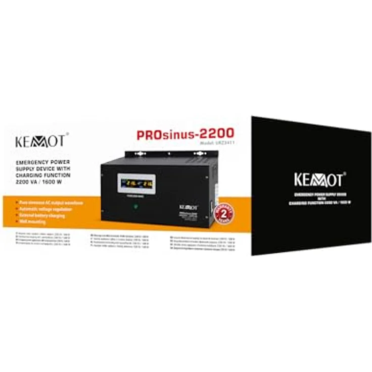 Kemo Unterbrechungsfreie Stromversorgung USV 12V 230V 3000VA, Standby USV mit 360W Leistung, Desktop-Gerät – Bild 4