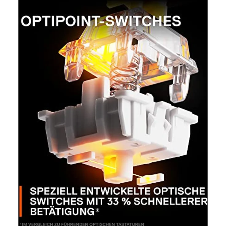 SteelSeries Apex 9 Mini - Mechanische Gaming-Tastatur - Optische Switches - 2-Punkt-Betätigung - Kompakter Esports Mini 60 % Formfaktor - Hotswap-fähige Switches - Deutsches (QWERTZ) Layout – Bild 4